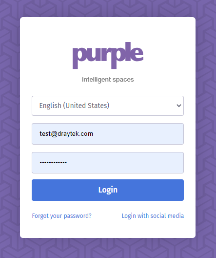a screenshot of Purplw wifi login